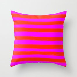 Sweet Stripes in Pink and Red Line Art #decor #society6 #buyart Throw Pillow