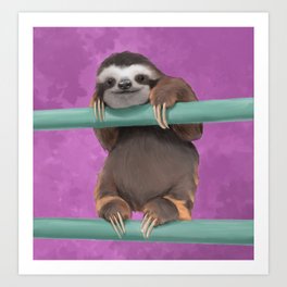 Happy Sloth Art Print