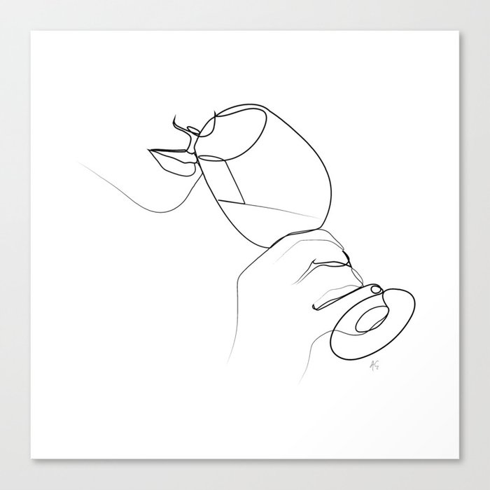 " Kitchen Collection " - Hand Holding Wine Glass/Drinking Wine Canvas Print