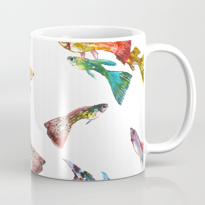 Tropical Colors, Guppy Aquarium Fish , Aquarium Art Underwater Coffee Mug