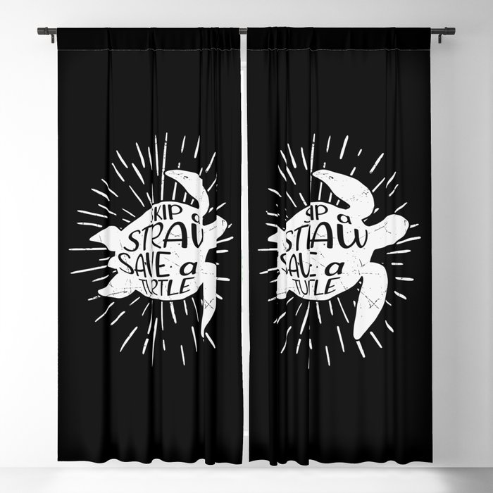 Skip A Straw Save A Turtle Blackout Curtain