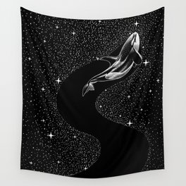 Starry Orca (Black Version) Wall Tapestry