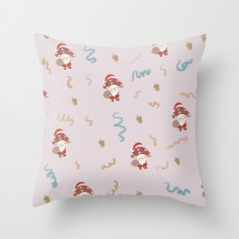 Mr. Mushroom Santa Pattern Throw Pillow
