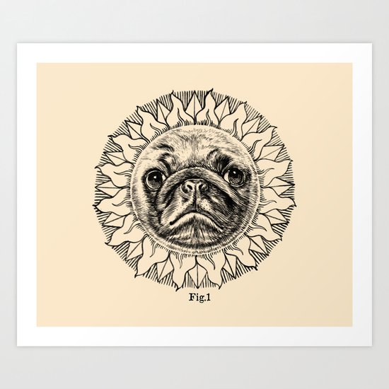 Astronomy Pug Art Print