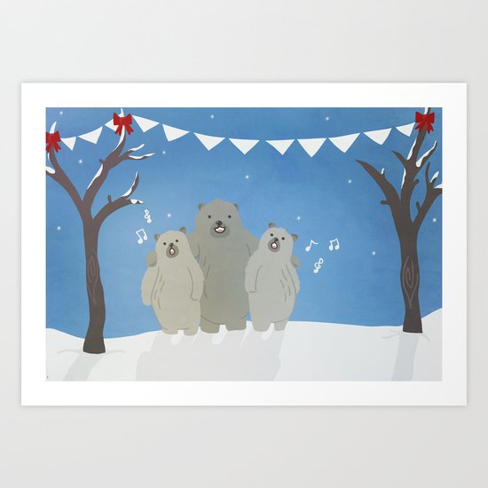 Winter Bears Art Print