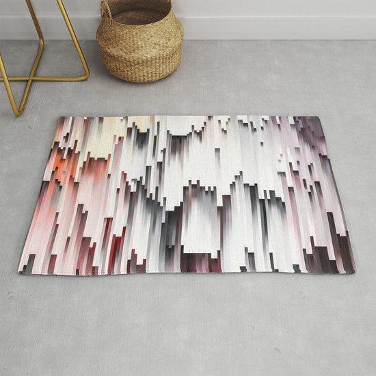 White Black Mauve Cascade Abstract Rug by artaddiction45 ...
