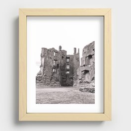 Black and White Romantic Irish Castle Ruins  Recessed Framed Print