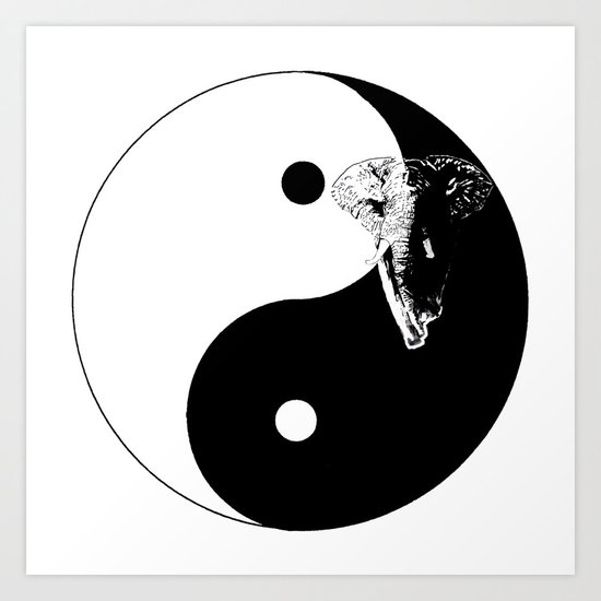 The YIN YANG ELEFANT - LIFE CURRENT series... Art Print