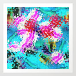 Grunge tie dye graffiti abstract art batik pattern. Colorful beach wear mixed collage paint wash Art Print | Paint, Beachwear, Grunge, Abstract, Wash, Fun, Graphicdesign, Funky, Hippie, Summer 