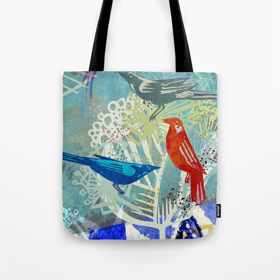 Birds in the backyard. Tote Bag