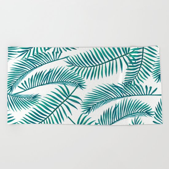 Palm Leaf Pattern Beach Towel