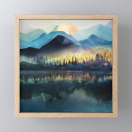 Mountain Lake Under Sunrise Framed Mini Art Print