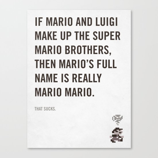 Mr. Mario Mario Canvas Print