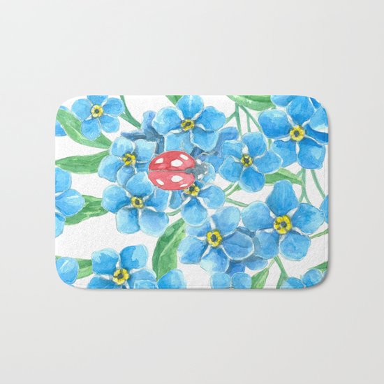 Forget me not seamless floral pattern Bath Mat