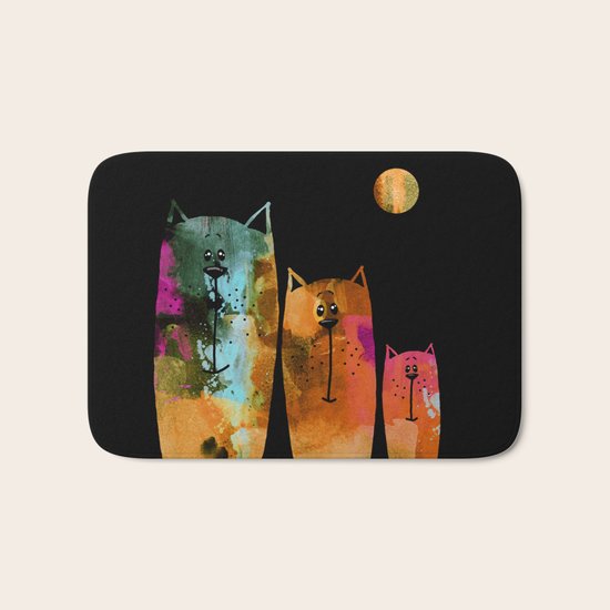 Family Cat by night :) Bath Mat