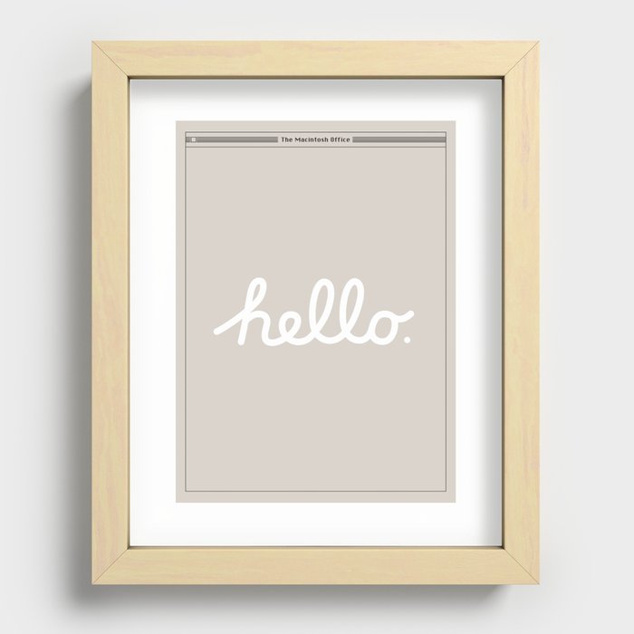 Hello: The Macintosh Office (Beige) Recessed Framed Print