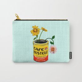Coffee and Flowers for Breakfast in Turquoise  Carry-All Pouch