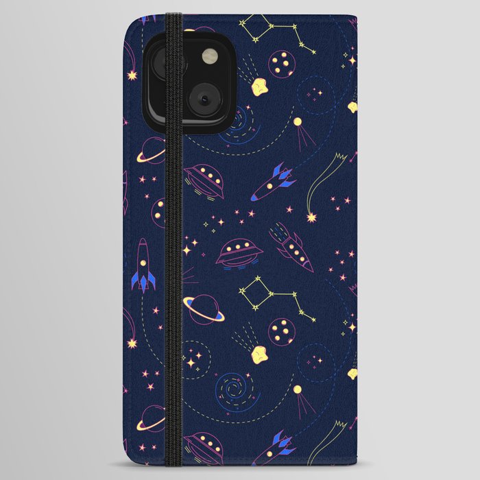 Space pattern illustration iPhone Wallet Case