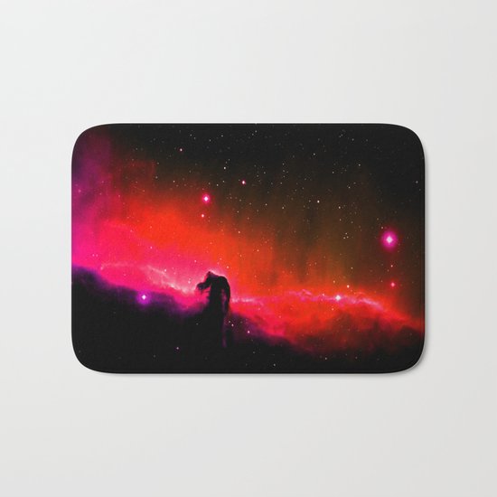 Horsehead NebULa : Coral Red Pink Bath Mat