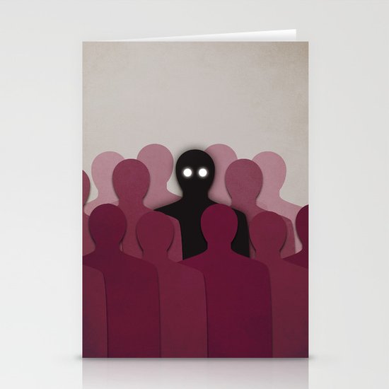 Different And Alone In Crowd Stationery Cards