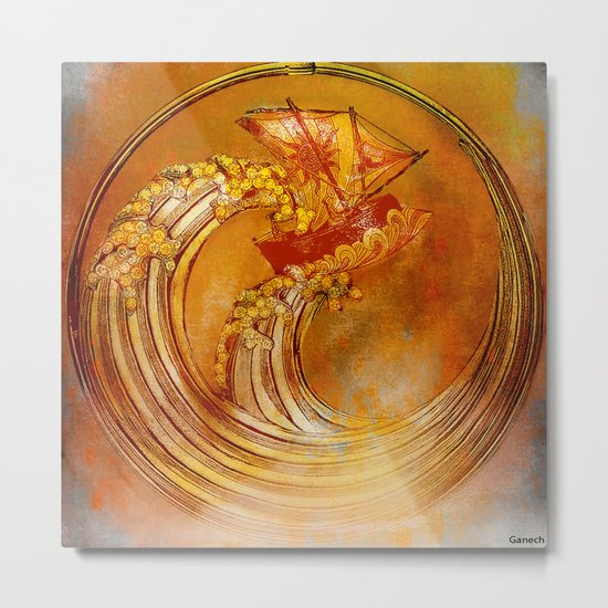 La vague Metal Print