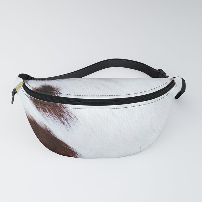 White Cowhide with Brown Spots Fanny Pack