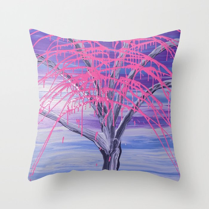 Bubblegum Tree Throw Pillow