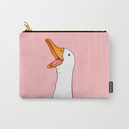 Happy White Duck Carry-All Pouch