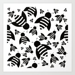 Minimalistic Bee Pattern Art Print