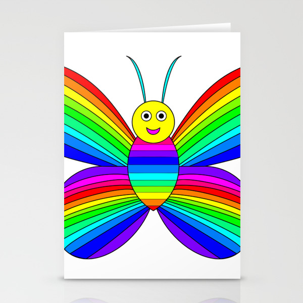 Rainbow Butterfly Stationery Cards By Chandlerklebs Society6