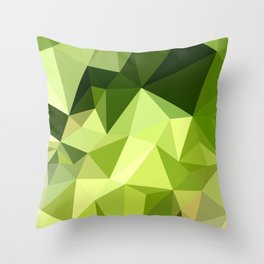 Electric Lime Green Abstract Low Polygon Background Throw Pillow