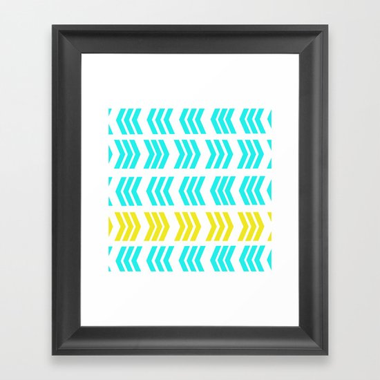 Sunshine Pop and Aqua Zig Zag Framed Art Print