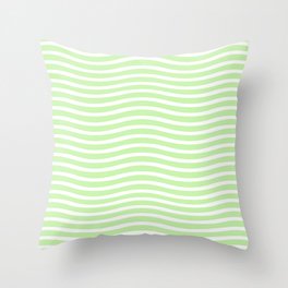 Pastel Cool Mint Green Wave Minimal Color Pattern Throw Pillow