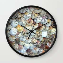Cockleshell Collection Wall Clock | Photo, Seashells, Cockleshell, Tropical, Digital, Color, Digitalmanipulation, Nature 