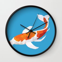 Geo Koi Orange & White Wall Clock