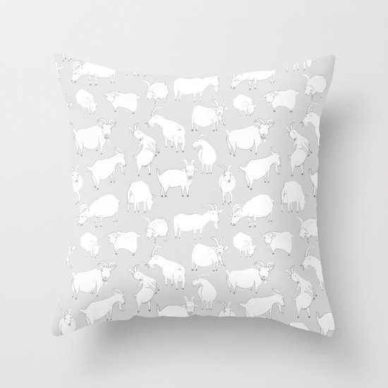 Charity fundraiser - Grey Goats Throw Pillow