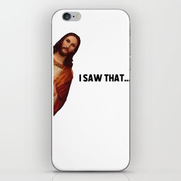 Jesus Meme Sticker, Jesus is Watching ,Funny Stickers ,Jesus Joke iPhone Skin
