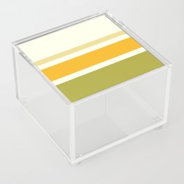 Horizontal Striped Pattern (orange, green) Acrylic Box