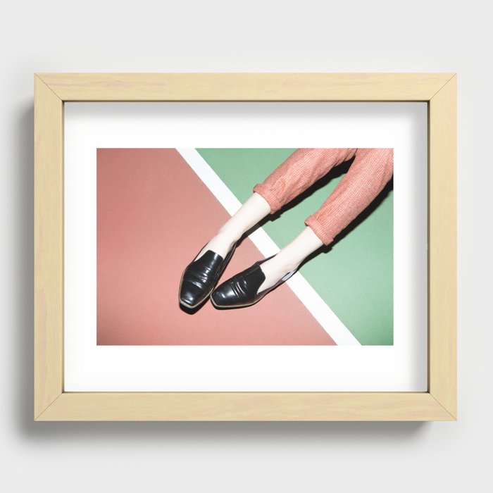 Legs on tennis court Recessed Framed Print