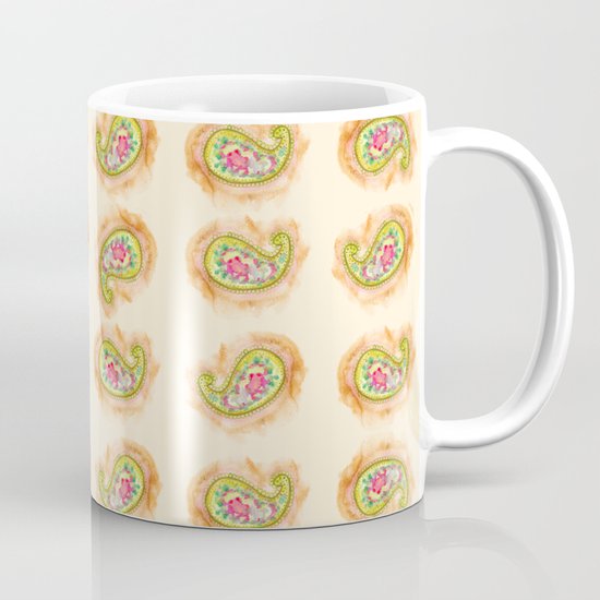 Paisley Watercolor in Tea (tan brown) Mug
