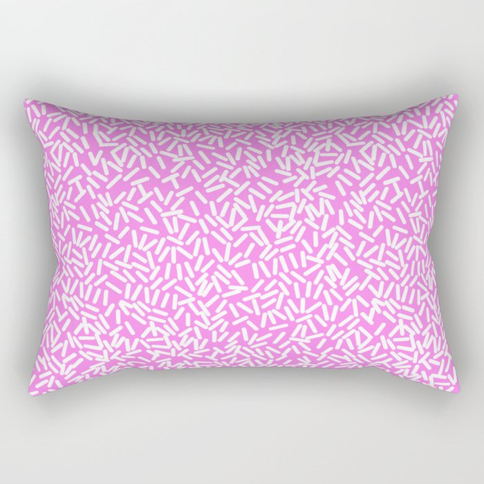 White Candy Sprinkles Pattern Rectangular Pillow