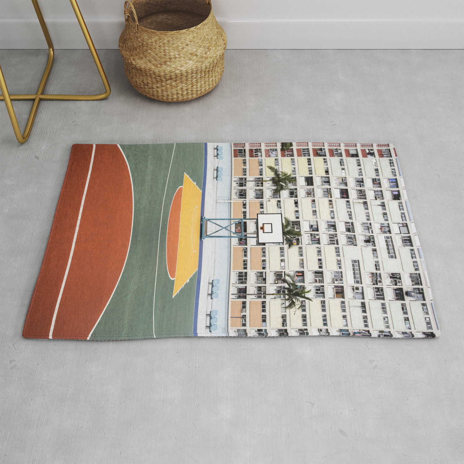 Basketball Court Rug By Erasmus Society6