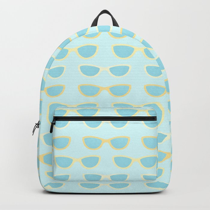 Yellow and blue retro sunglasses Backpack