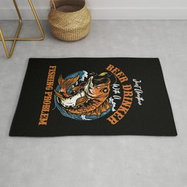Beer Drinker With Fishing Problem Area & Throw Rug