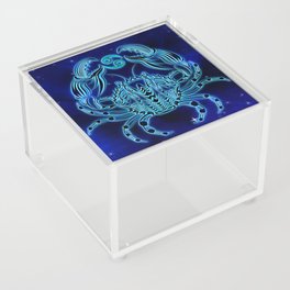 Astrology Horoscope Cancer Zodiac Blue Acrylic Box