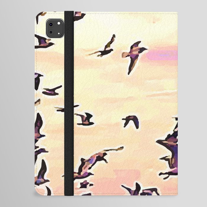 Birds flying in the sky, 1, bird, birds, seagull, seagulls, swan, waterfowl, swan, sky, freedom, summer, spring, iPad Folio Case