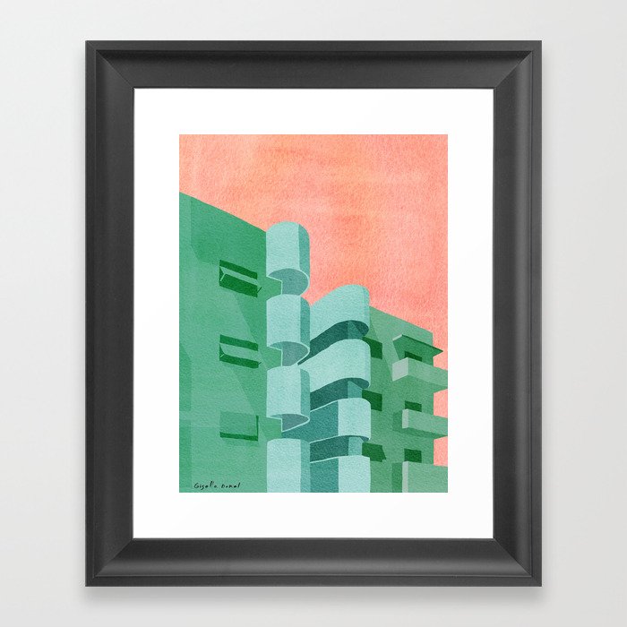 Green Bauhaus Framed Art Print