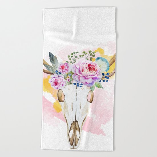 Animal Skull 02 Beach Towel