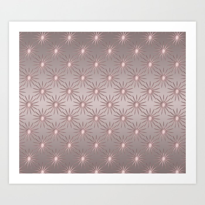 Elegant Star Pattern Rose Quartz Art Print