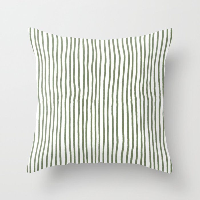 simple stripe_forest green Throw Pillow